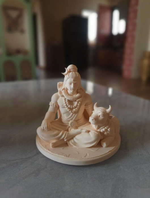 Shiv with Nandi Sitting Statue