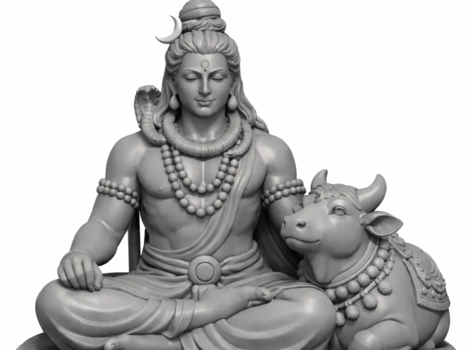 Shiv with Nandi Sitting Statue