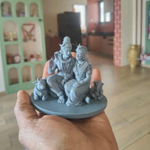 Shiv Parvati With Nandi and Ganesh